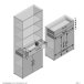 Büromöbel-Set >CALVIA 13< in Alteiche Dekor - 84x106x34,5cm (BxHxT)
