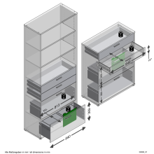 Schubkasten-Set >CALVIA 14< in Brillantweiß - 84x106x34,5cm (BxHxT)