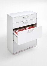 Büromöbel-Set >CALVIA 14< in Brillantweiß - 84x106x34,5cm (BxHxT)