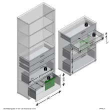 Schubkasten-Set >CALVIA 14< in Alteiche Dekor - 84x106x34,5cm (BxHxT)