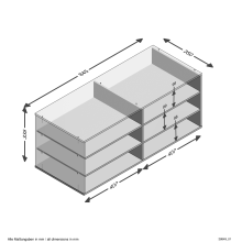 Regaleinsatz >CALVIA 15< in Alteiche Dekor - 84,5x33,5x35cm (BxHxT)