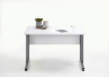Schreibtisch >CALVIA 1< in Brillantweiß - 120x75x80cm (BxHxT)