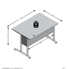 Schreibtisch >CALVIA 1< in Brillantweiß - 120x75x80cm (BxHxT)