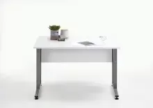 Schreibtisch >CALVIA 1< in Brillantweiß -...