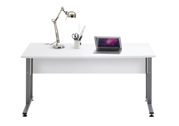Schreibtisch >CALVIA 2< in Brillantweiß - 160x75x80cm (BxHxT)