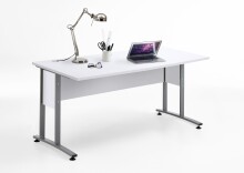 Schreibtisch >CALVIA 2< in Brillantweiß - 160x75x80cm (BxHxT)