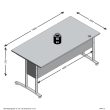 Schreibtisch >CALVIA 2< in Brillantweiß - 160x75x80cm (BxHxT)