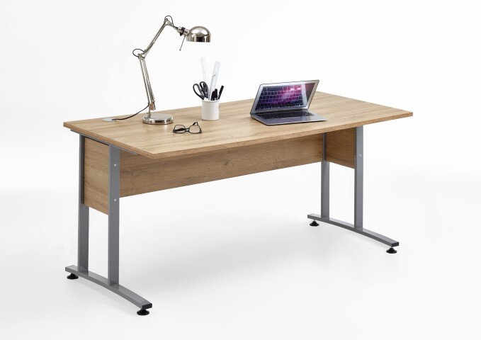 Schreibtisch >CALVIA 2< in Alteiche Dekor - 160x75x80cm (BxHxT)
