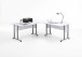 Schreibtisch >CALVIA 103< in Brillantweiß - 200x75x200cm (BxHxT)