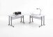 Schreibtisch >CALVIA 103< in Brillantweiß - 200x75x200cm (BxHxT)