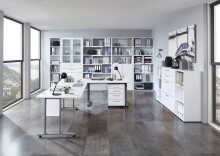 Schreibtisch >CALVIA 104< in Brillantweiß -...