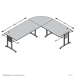 Schreibtisch >CALVIA 104< in Brillantweiß - 240x75x200cm (BxHxT)
