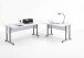 Schreibtisch >CALVIA 104< in Brillantweiß - 240x75x200cm (BxHxT)
