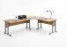 Schreibtisch >CALVIA 104< in Alteiche Dekor - 240x75x200cm (BxHxT)