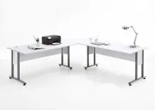 Schreibtisch >CALVIA 105< in Brillantweiß -...