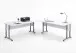 Schreibtisch >CALVIA 105< in Brillantweiß - 240x75x240cm (BxHxT)