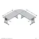 Schreibtisch >CALVIA 105< in Brillantweiß - 240x75x240cm (BxHxT)