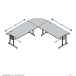 Schreibtisch >CALVIA 105< in Alteiche Dekor - 240x75x240cm (BxHxT)