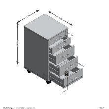 Container >FREDDY< in weiß - 33x63,5x38cm (BxHxT)