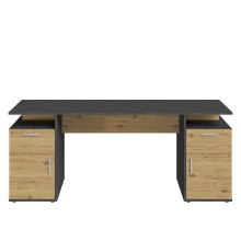 Schreibtisch >LEVI 101< in Artisan Eiche Dekor-Matera - 185,1x75x67,5cm (BxHxT)