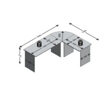 Schreibtisch >TILL< in weiß - 205x76x65cm (BxHxT)