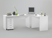 Schreibtisch >TILL< in weiß - 205x76x65cm (BxHxT)