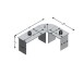 Schreibtisch >TILL< in weiß - 205x76x65cm (BxHxT)