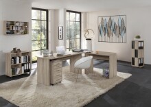 Schreibtisch >TILL< in Eiche Dekor - 205x76x65cm (BxHxT)