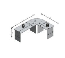 Schreibtisch >TILL< in Eiche Dekor - 205x76x65cm (BxHxT)