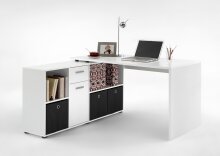 Schreibtisch >LEXO/LEX< in weiß - 135,7x74,2x135,7cm (BxHxT)
