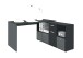 Schreibtisch >LEXO/LEX< in schwarz - 135,7x74,2x135,7cm (BxHxT)