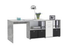 Schreibtisch >LEXO/LEX< in Beton LA - 135,7x74,2x135,7cm (BxHxT)