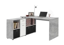 Schreibtisch >LEXO/LEX< in Beton LA - 135,7x74,2x135,7cm (BxHxT)