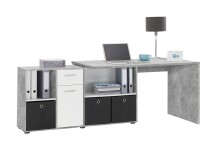 Schreibtisch >LEXO/LEX< in Beton LA - 135,7x74,2x135,7cm (BxHxT)