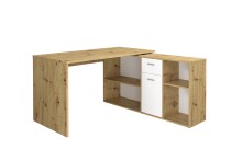 Schreibtisch >LEXO/LEX< in Artisan Eiche Dekor-weiß - 135,7x74,2x135,7cm (BxHxT)
