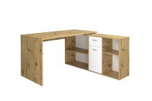 Schreibtisch >LEXO/LEX< in Artisan Eiche Dekor-weiß - 135,7x74,2x135,7cm (BxHxT)