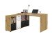Schreibtisch >LEXO/LEX< in Artisan Eiche Dekor-weiß - 135,7x74,2x135,7cm (BxHxT)