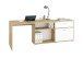 Schreibtisch >DIEGO< in Artisan Eiche Dekor-Brillantweiß - 138x75x138cm (BxHxT)