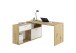 Schreibtisch >DIEGO< in Artisan Eiche Dekor-Brillantweiß - 138x75x138cm (BxHxT)