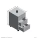 Rollcontainer >DIEGO 2< in Beton LA-hochlanz weiß - 35x58,9x42cm (BxHxT)