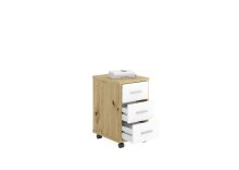 Rollcontainer >DIEGO 2< in Artisan Eiche Dekor-Brillantweiß - 35x58,9x42 (BxHxT)