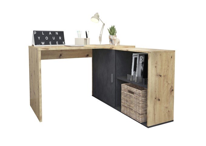Schreibtisch >VALLEY< in Artisan Eiche Dekor-Matera - 118x75x124,5cm (BxHxT)