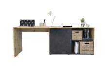 Schreibtisch >VALLEY< in Artisan Eiche Dekor-Matera - 118x75x124,5cm (BxHxT)