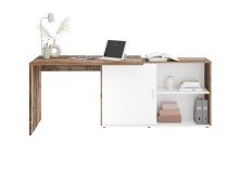 Schreibtisch >VALLEY< in Old Style dunkel-weiß Perl - 118x75x124,5cm (BxHxT)