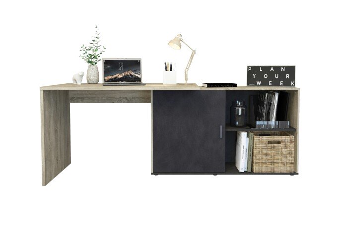 Schreibtisch >VALLEY< in Eiche Dekor-Matera - 118x75x124,5cm (BxHxT)