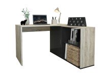 Schreibtisch >VALLEY< in Eiche Dekor-schwarz Perl -...