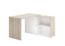 Schreibtisch >VALLEY< in Eiche Dekor-weiß - 118x75x124,5cm (BxHxT)