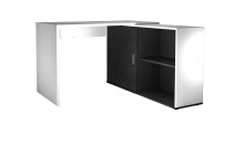 Schreibtisch >VALLEY< in weiß Perl-Matera - 118x75x124,5cm (BxHxT)