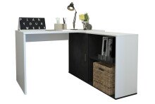 Schreibtisch >VALLEY< in weiß Perl-Matera - 118x75x124,5cm (BxHxT)