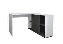 Schreibtisch >VALLEY< in weiß Perl-Matera - 118x75x124,5cm (BxHxT)
